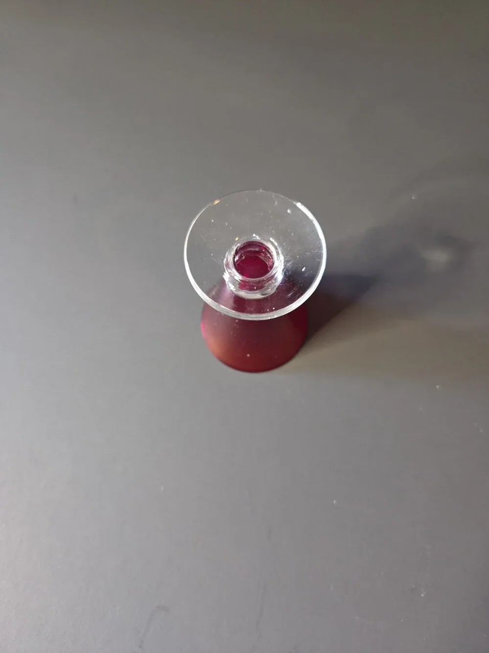 Vintage Ruby Red Cordial Liqueur Glasses Clear Stem Set of 6 Mid Century Barware